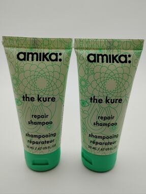 2 Amika The Kure Repair Shampoo Tubes Brand New